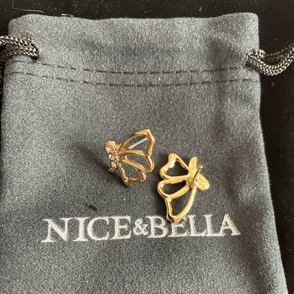 18 k gold plated butterfly earrings